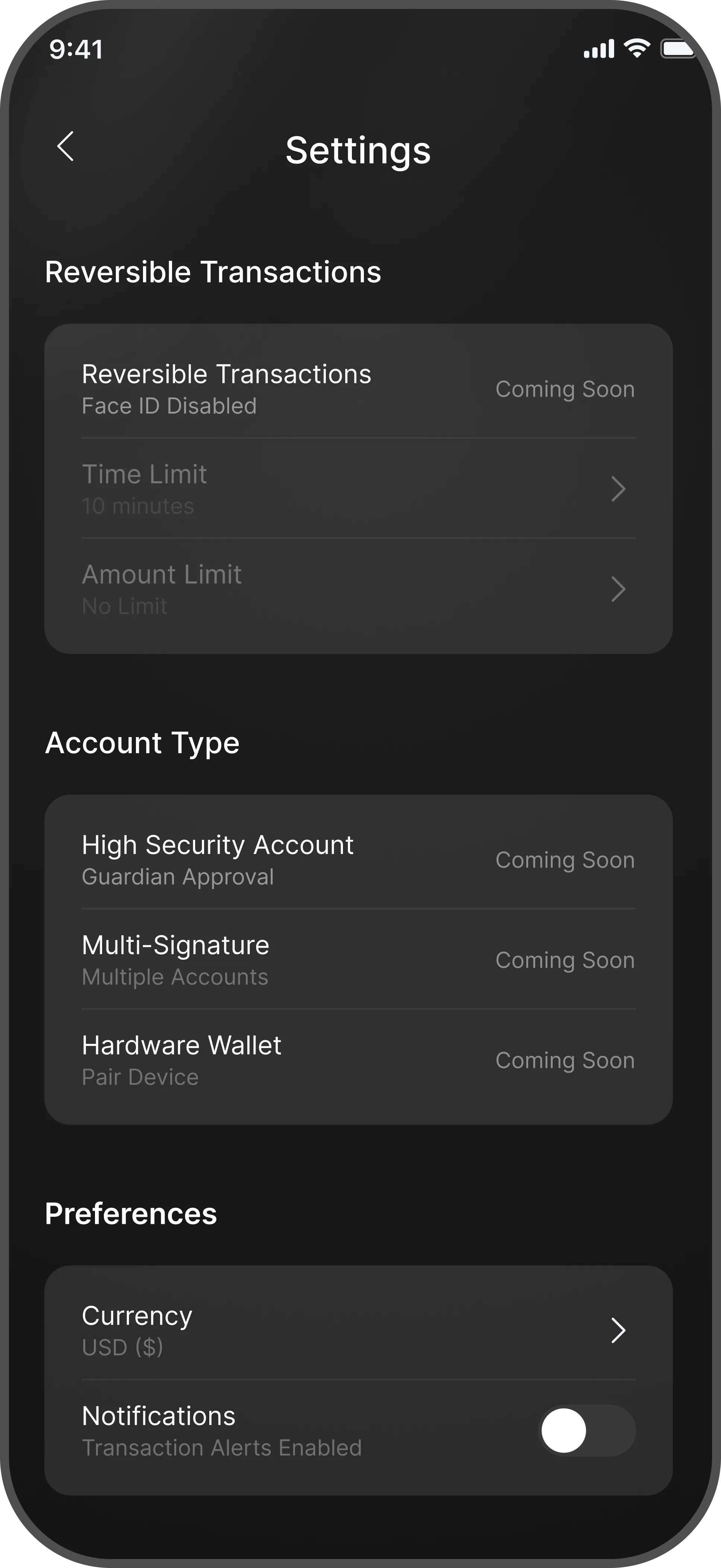 High Security Accounts