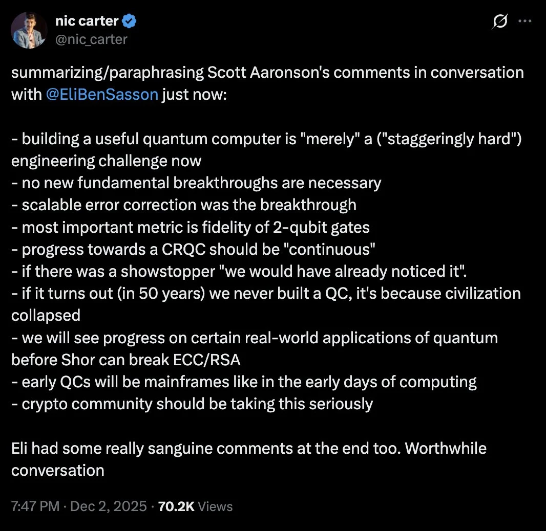 Nic Carter interview summary